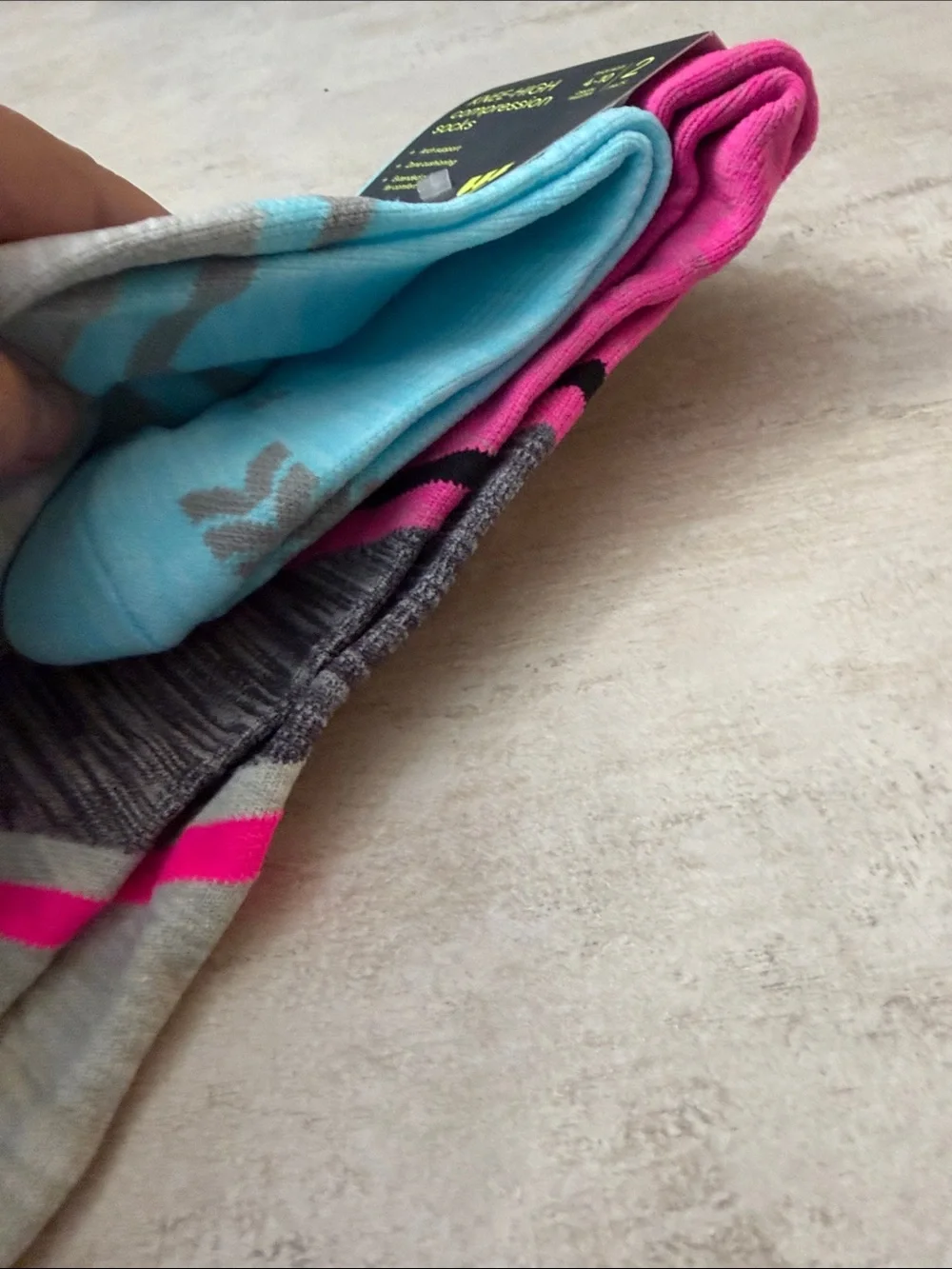 all in motion Chevron Athletic knee high compression Socks - Pink & Light Blue